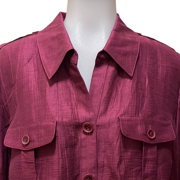 CLASSIQUES ENTIER Linen Blend Button Top/Blouse - Picture 3 of 8